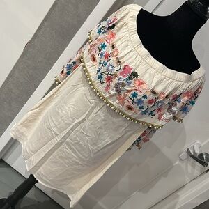 Boston proper embroidered beaded boho dress
